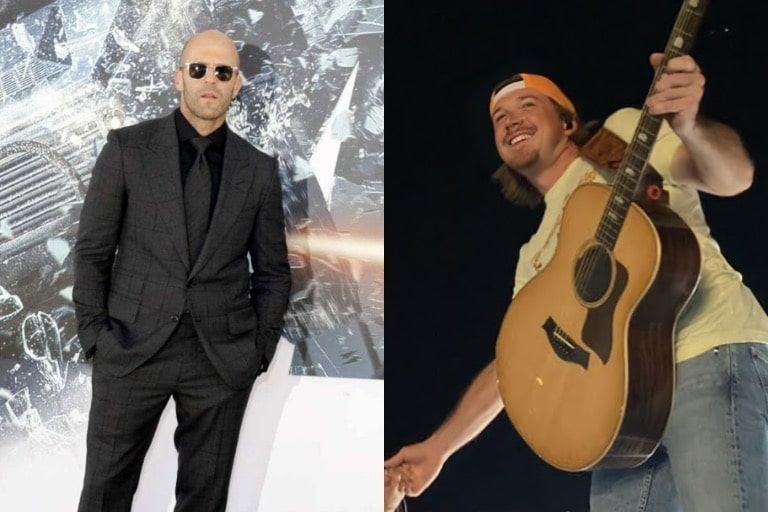 On the left is A-list star Jason Statham, and on the right is country singer Morgan Wallen